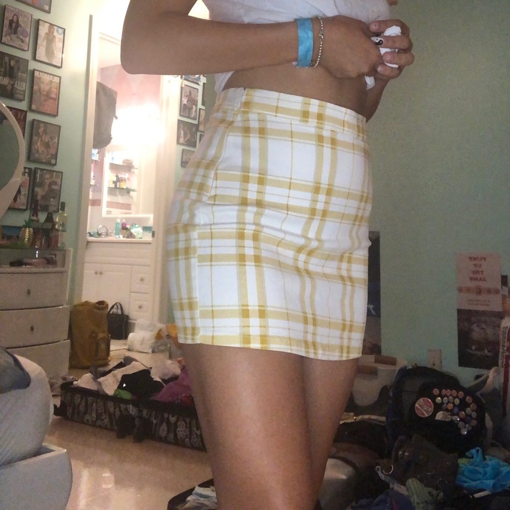 Yellow Plaid Skirt